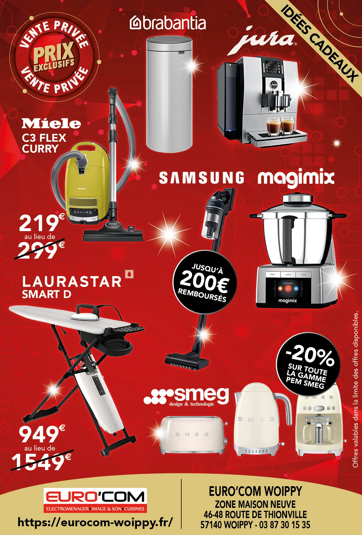 Aspirateur Miele C3 Flex Curry 219€ au lieu de 299€, -20% sur toute la gamme PEM SMEG